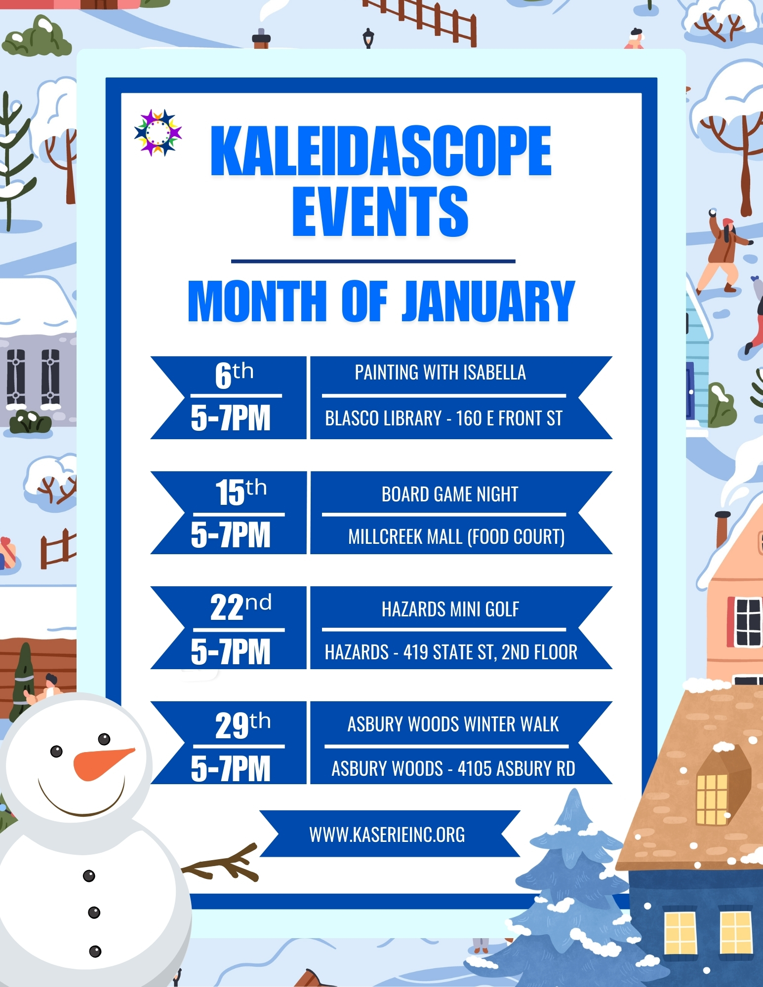 Asbury Woods Winter Walk & Snowman Building